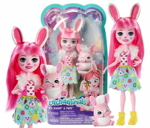 ENCHANTIMALS LALKA KRÓLICZEK BREE BUNNY + zwierzątko króliczek Twist FXM73