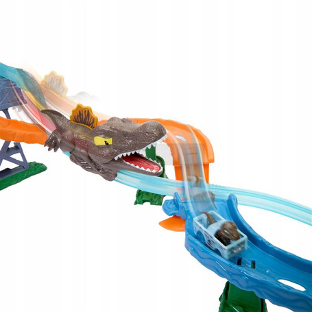 HOT WHEELS RACER VERSE JURASSIC WORLD Morski dinopościg, Tor wyścigowy JFP32