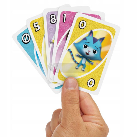 GRA KARTY UNO JUNIOR KOCI DOMEK GABI, gra rodzinna dla dzieci +3 lata JLH17
