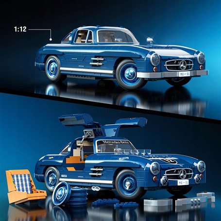 MATTEL BRICK SHOP HOT WHEELS Mercedes-Benz 300 SL zestaw kolekcjonerski HWW25