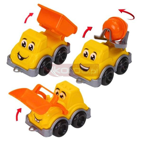 Miniaturowe pojazdy budowlane 3szt