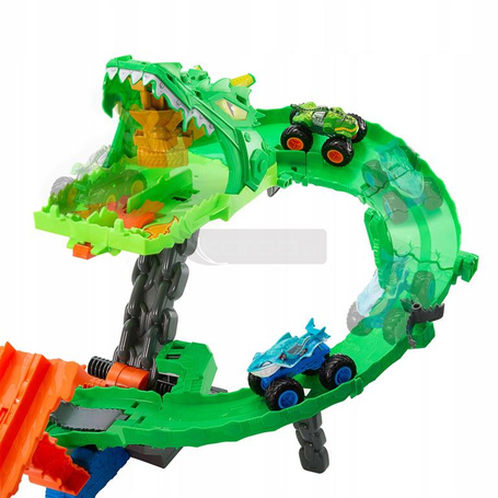 HOT WHEELS MONSTER TRUCK Smoczy Wyścig zestaw torów + 2 autka JFR06