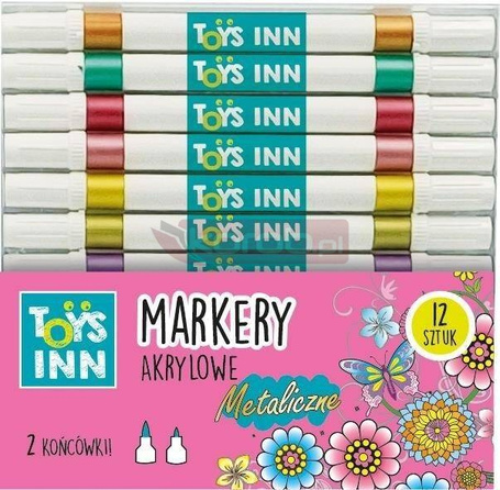 Markery akrylowe metaliczne 2 końsówki 12szt STnux