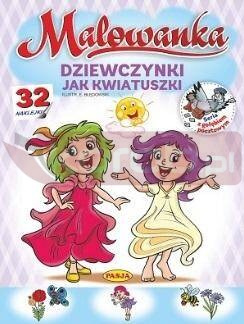 Malowanka - Dziewczynki jak kwiatuszki