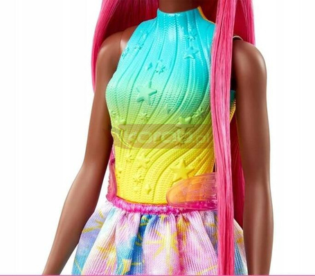 LALKA BARBIE DREAMTOPIA JEDNOROŻEC z długimi różowymi włosami HRR01