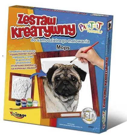 Wypukła malowanka Psy - Mops