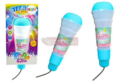 Mikrofon dziecięcy z echem i światłem niebieski