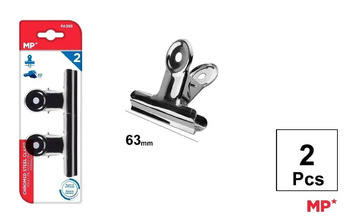 Klipsy biurowe metalowe srebrne 63mm 2szt