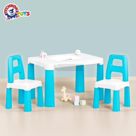 Stół dziecięcy niebieski z dwoma krzesełkami