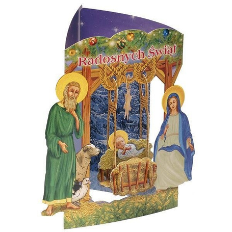 Karnet składany 3D - Radosnych Świąt (wz 6355)