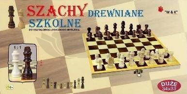 Szachy szkolne drewniane 34x33cm