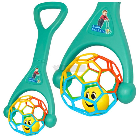 Pchacz z elastyczną piłką grzechotką