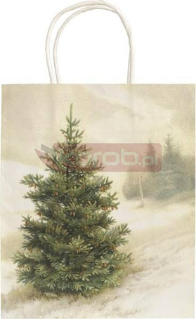 Torebka ozdobna A5 STBAG149 Jodła zimą BN