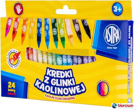 Kredki z glinki kaolinowej 24 kolory ASTRA