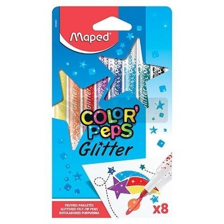 Flamastry brokatowe 8 kolorów MAPED
