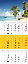 Kalendarz 2026 trójdzielny Plaża