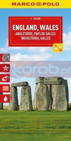 Mapa drogowa Anglia, Walia 1:350 000
