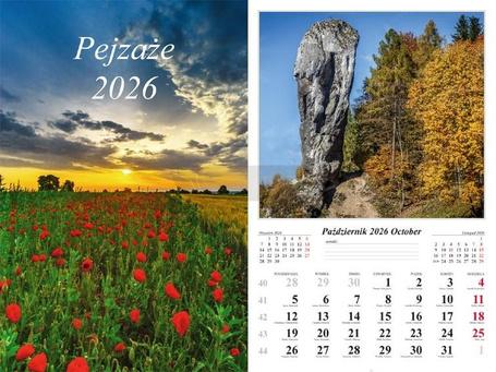 Kalendarz 2026 ścienny Pejzaże