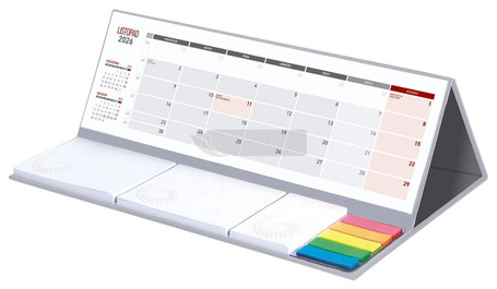 Kalendarz 2026 z notesem szary