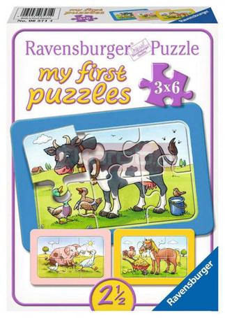 Puzle 3x6 elementów Zwierzaki 