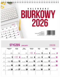 Kalendarz 2026 Biurkowy Miesięczny 24x15cm