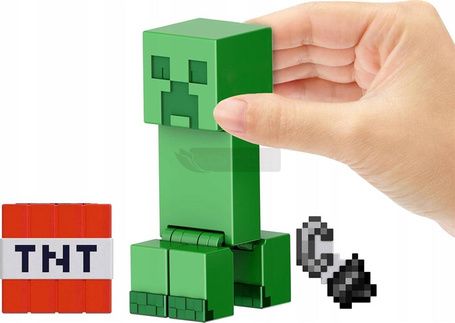 MINECRAFT FIGURKA CREEPER pikselowa figurka + akcesoria JCN29