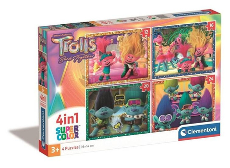 Puzzle 4w1 Super Kolor Trolls 3