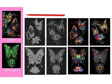 Wydrapywanka kolorowa fluorescencyjna motyle