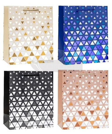 Torebka ozdobna 31x42x10cm hot-stamp mix ROZETTE