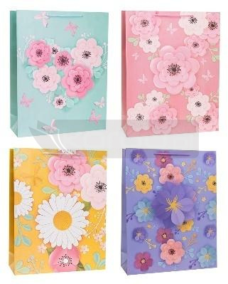 Torebka ozdobna 43x55x15cm szerokie dno mix