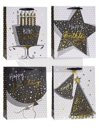 Torebka ozdobna brokat 18x23x8cm mix ROZETTE