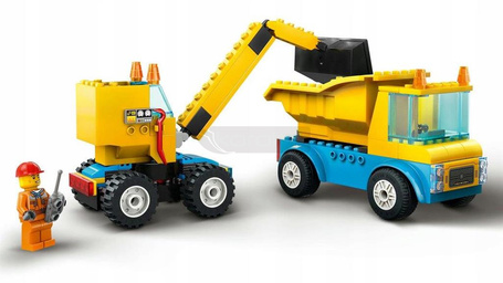 LEGO CITY 60391 CIĘŻARÓWKI I DŹWIG Z KULĄ WYBURZEN zestaw dla dzieci +4 lat