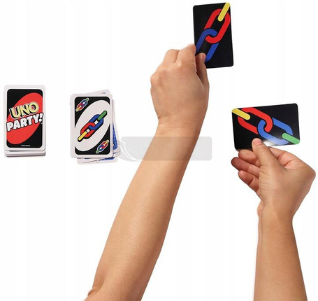 GRA KARTY UNO PARTY oryginalne kultowe karty Uno, gra imprezowa JJV58
