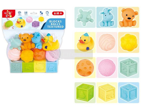 Klocki miękkie sensoryczne 12szt