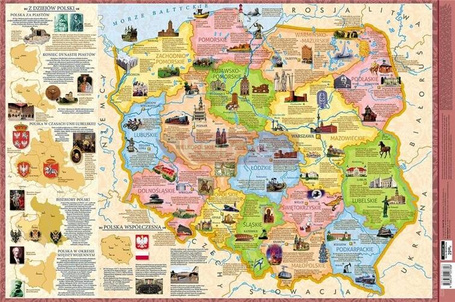 Podkładka 3W - Mapa Polski regiony