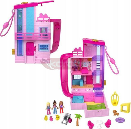 LALKA POLLY POCKET WYMARZONY DOMEK BARBIE + akcesoria zestaw do zabawy HWP11