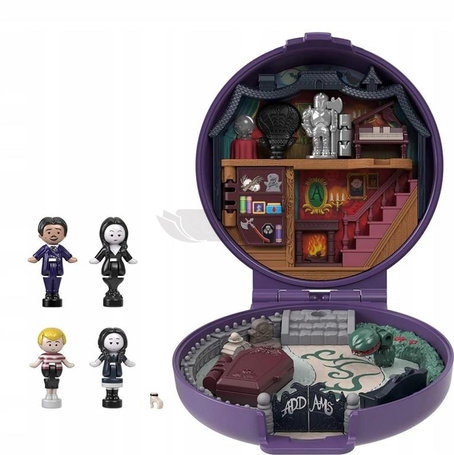 LALKA POLLY POCKET RODZINA ADAMSÓW Kolekcjonerski zestaw kompaktowy HXW25