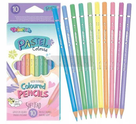 COLORINO KREDKI OŁÓWKOWE PASTELOWE 10 KOL 80813