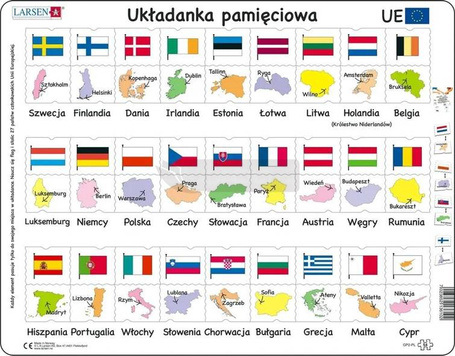 Układanka Unia Europejska - Flagi, stolice