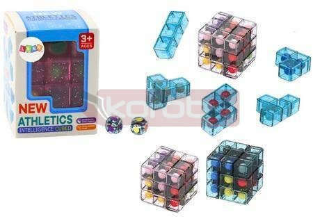 Klocki układanka kostka różowa