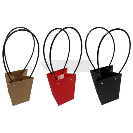 Torebka na kwiatki doniczkowe 13x15,5x9,5cm MIX