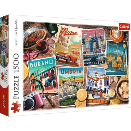 Puzzle 1500 Podróże po Europie TREFL