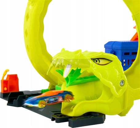 HOT WHEELS CITY ZESTAW Zakręcony tor węża + autko, dla dzieci +4 lata JBM63