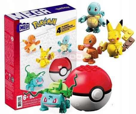 MEGA POKEMON KLOCKI 90el ZESTAW STARTOWY 4 Pokemony + Pokeball GCN21