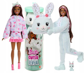 BARBIE CUTIE REVEAL SŁODKIE KOKARDKI LALKA W PRZEBRANIU słodkiego KRÓLICZKA JJP65