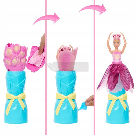 LALKA BARBIE Barbie Petal Pop Bukiet Tulipanów, pachnąca lalka + króliczek JMF57