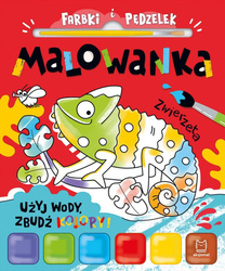 Farbki i pędzelek. Malowanka. Użyj wody, zbudź...