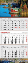 Kalendarz 2026 trójdzielny płaski MIX