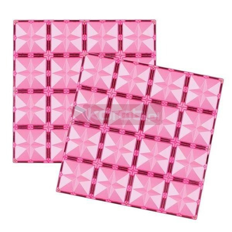 Klocki magnetyczne 2 płyty różowe 30x30 cm