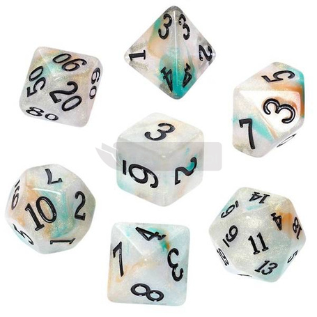 Komplet kości RPG akrylowe Ruda Złota REBEL